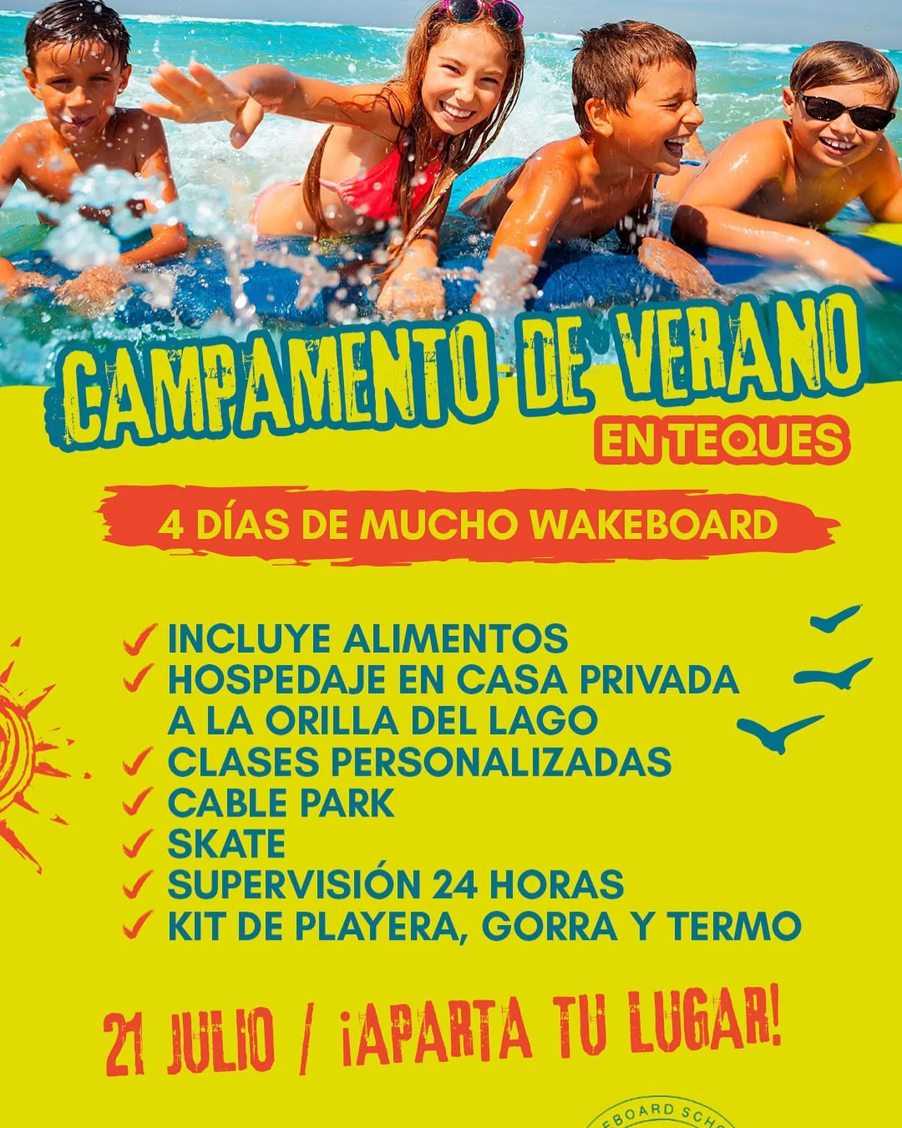 Campamento de verano de wakeboard